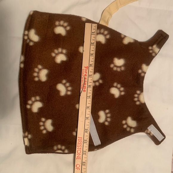 Brown Paw Print Fleece Dog Vest - Picture 1 of 3